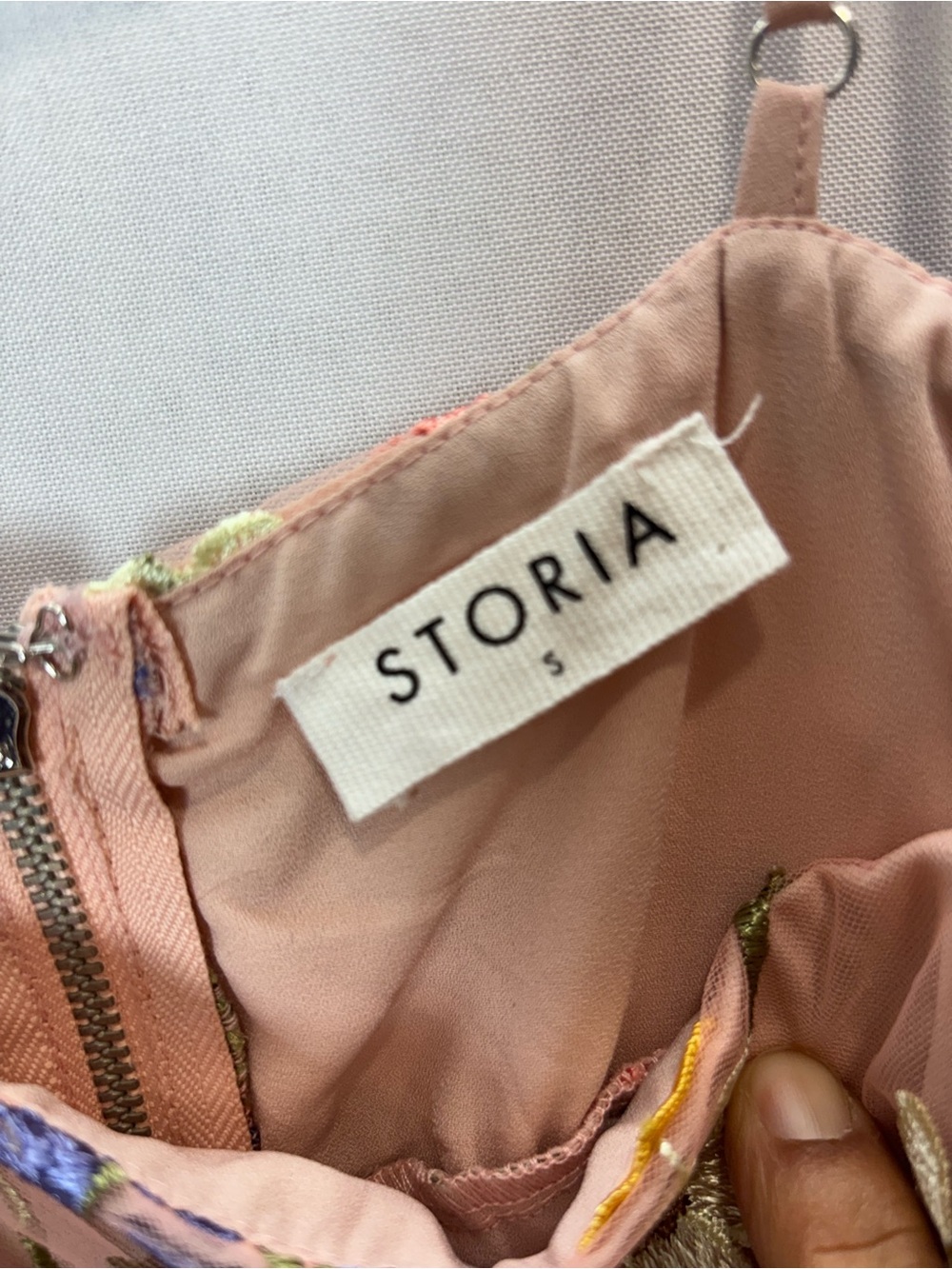 Storia Pink Floral Appliqué Mini Dress - Picture 3 of 15